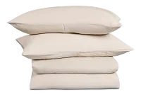 Rest & Renew Cotton Sateen Beige 300 Thread Duvet Set