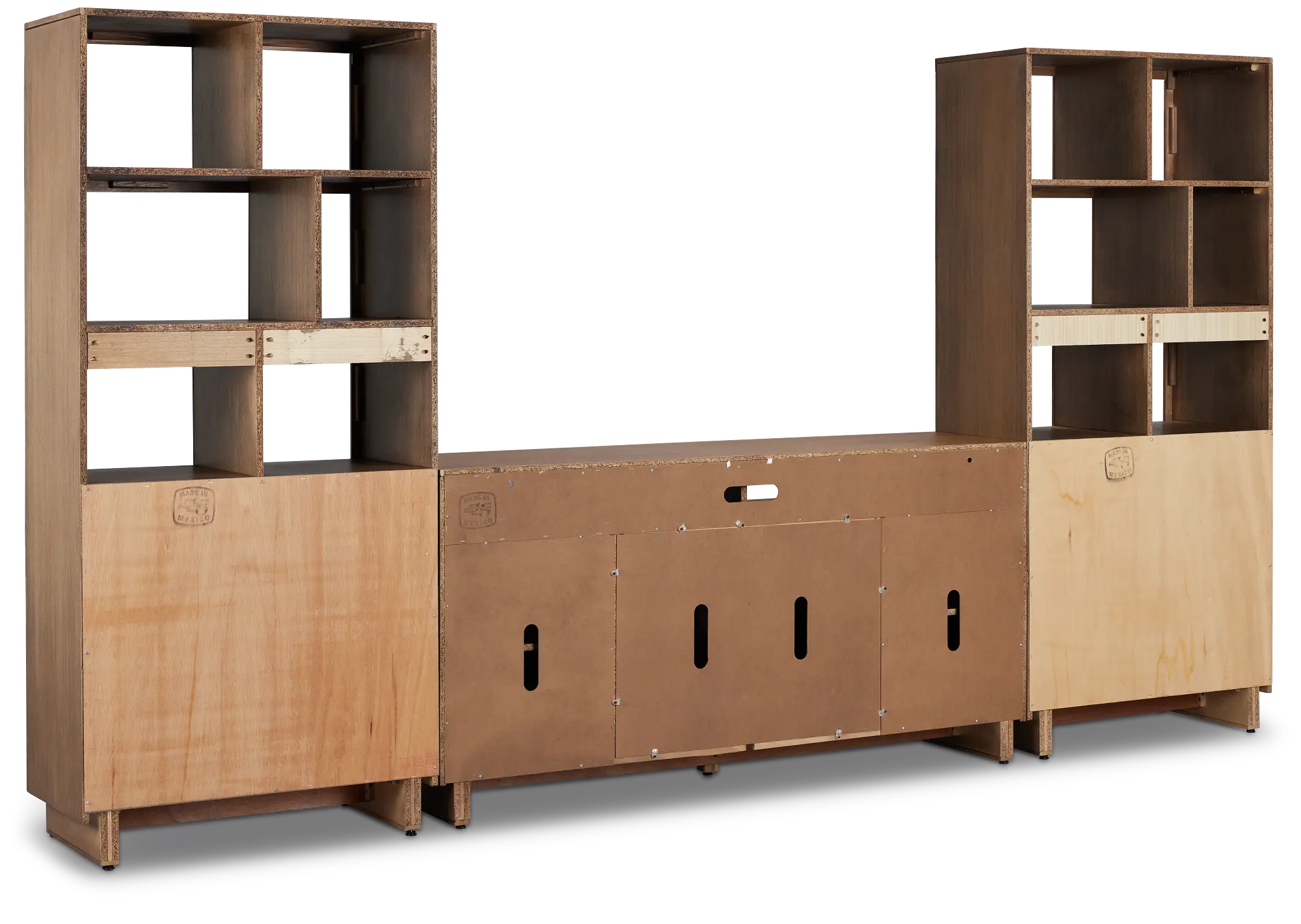 Richmond Light Tone 64" Open Pier Entertainment Wall With Fireplace Richmond Light Tone 64" Open Pier Entertainment Wall With Fireplace