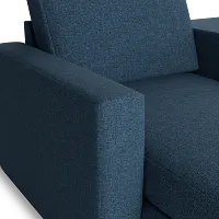 Citymod Blue Fabric Large Left Chaise Sectional With Storage Console