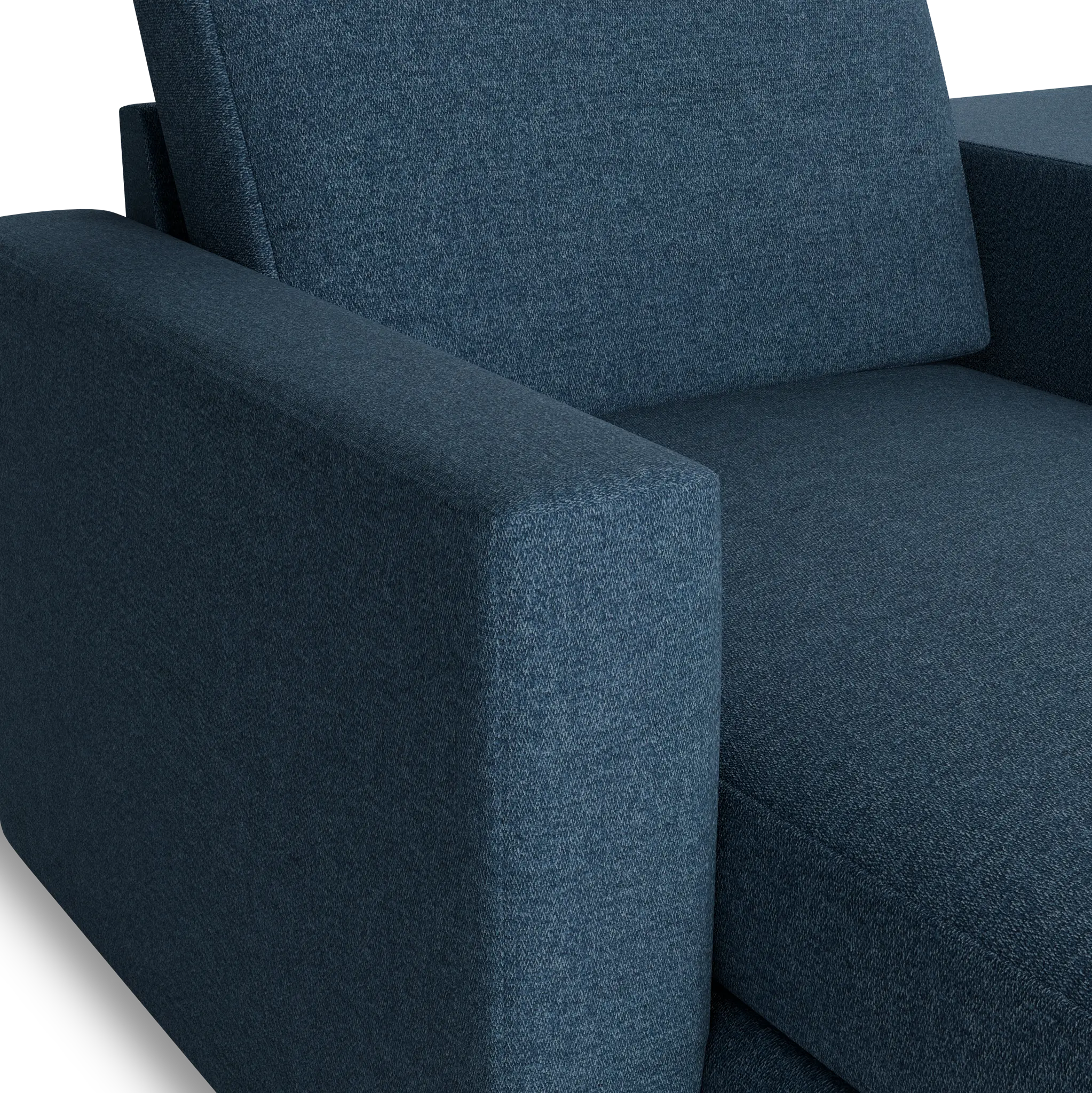 Citymod Blue Fabric Large Left Chaise Sectional With Storage Console Citymod Blue Fabric Large Left Chaise Sectional With Storage Console