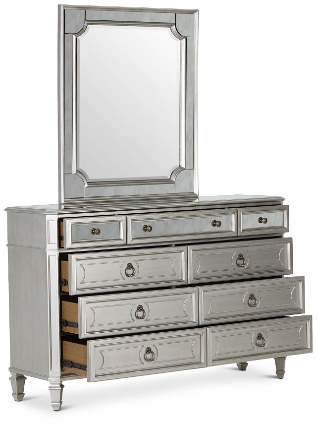 Sloane Silver Dresser & Mirror