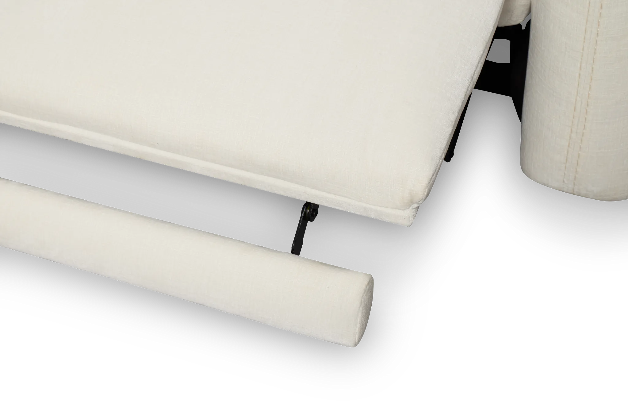 Zuri White Velvet Small Triple Power Reclining Two-arm Sectional