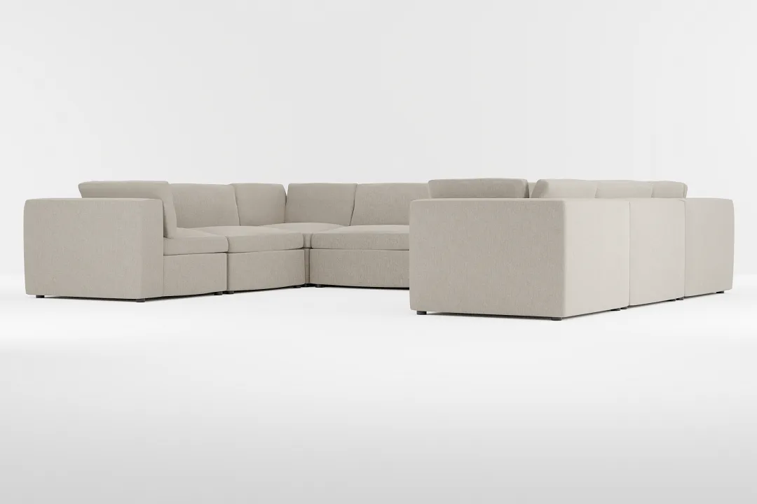 Destin Elevation Khaki Fabric 8-piece Modular Sectional