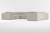 Destin Elevation Khaki Fabric 8-piece Modular Sectional