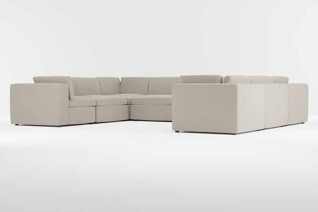 Destin Elevation Khaki Fabric 8-piece Modular Sectional