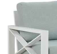 Linear White Teal Aluminum Chair