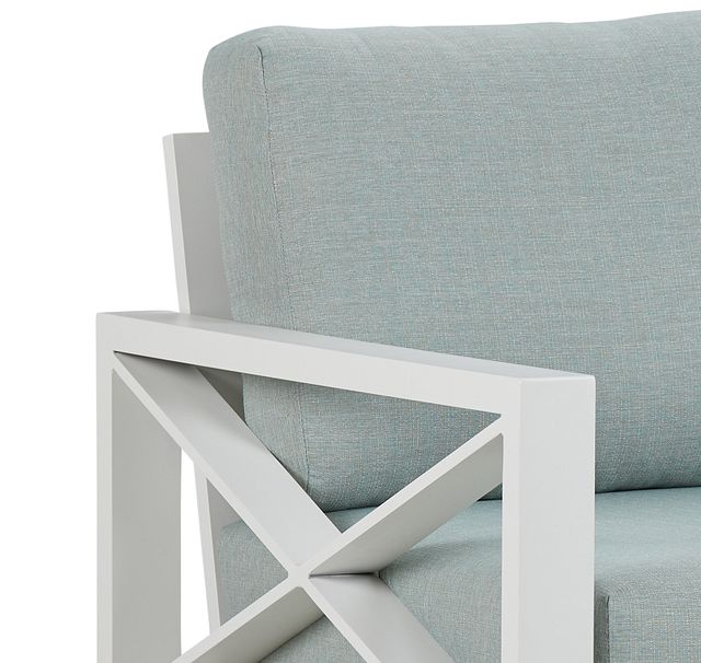 Linear White Teal Aluminum Chair (5)