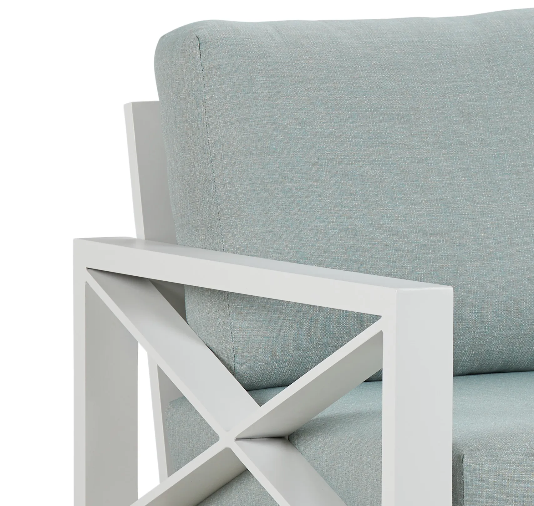 Linear White Teal Aluminum Chair