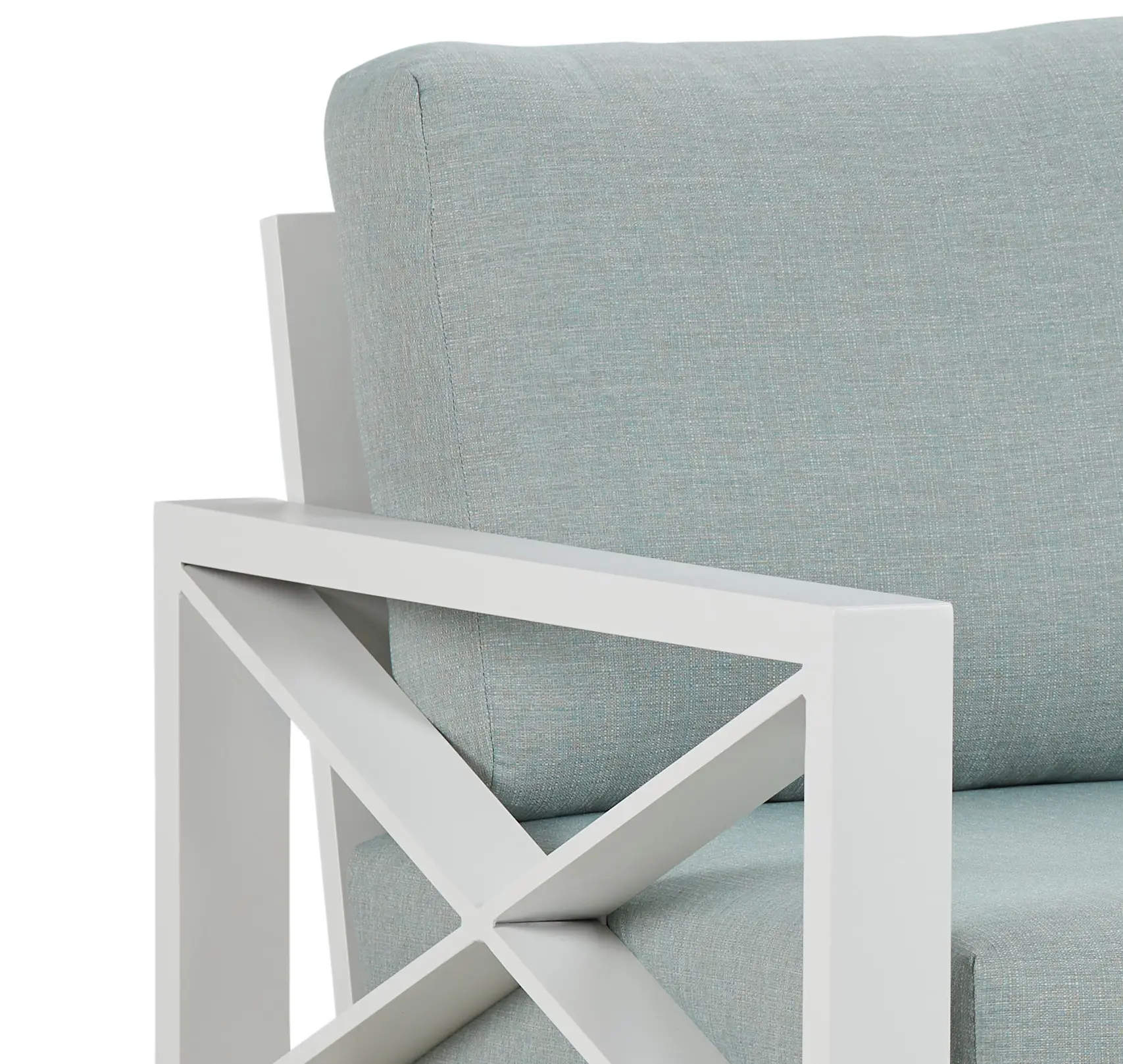 Linear White Teal Aluminum Chair Linear White Teal Aluminum Chair