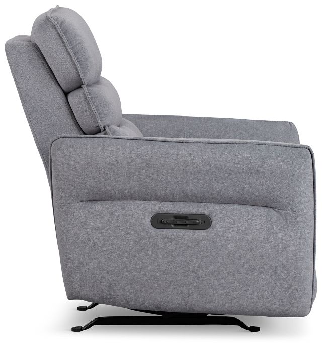 Preston Gray Fabric Power Recliner With Heat And Massage