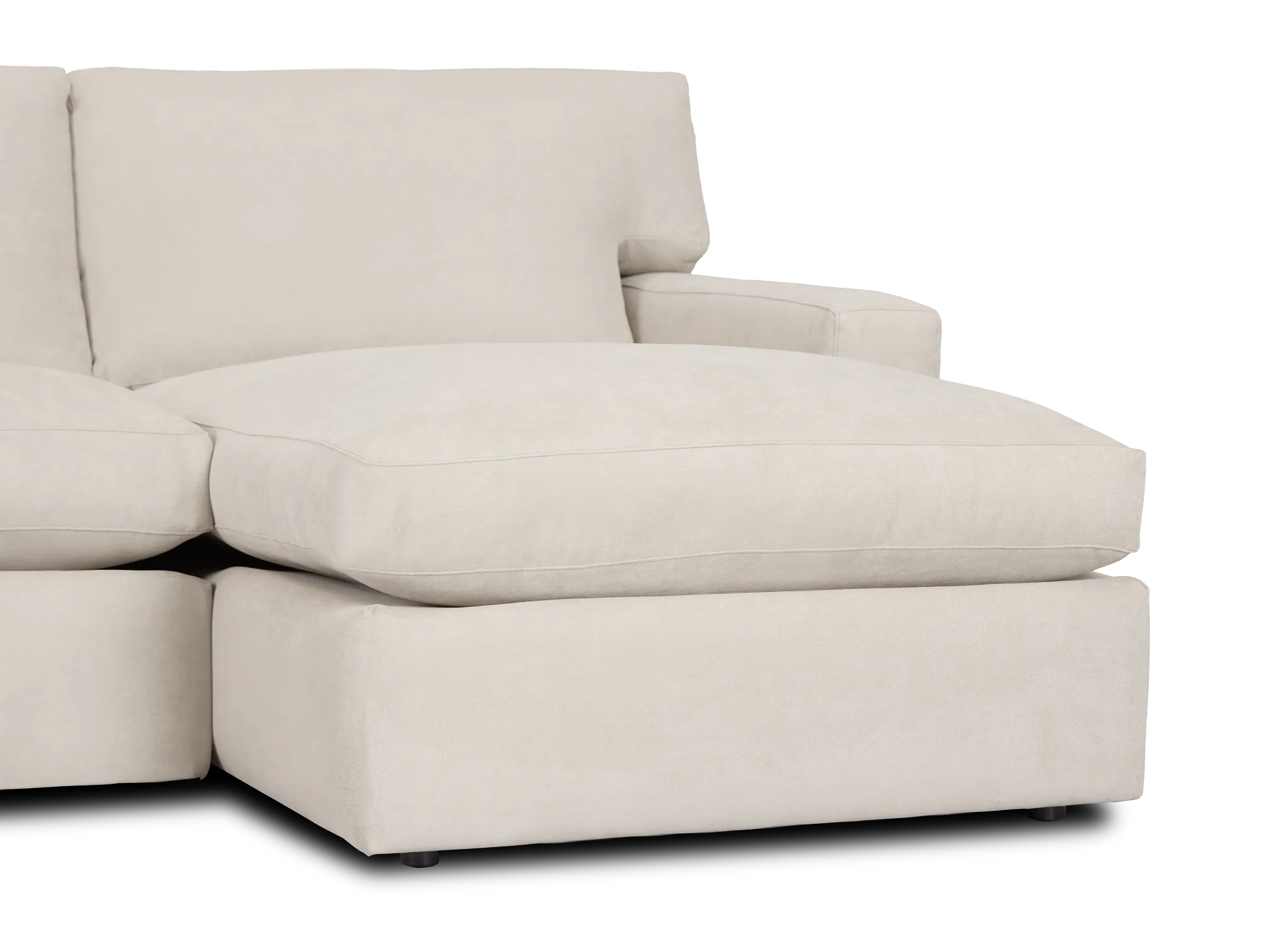 Hudson Beige Fabric Small Right Chaise Sectional