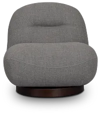 Aaliyah Dark Gray Fabric Swivel Accent Chair
