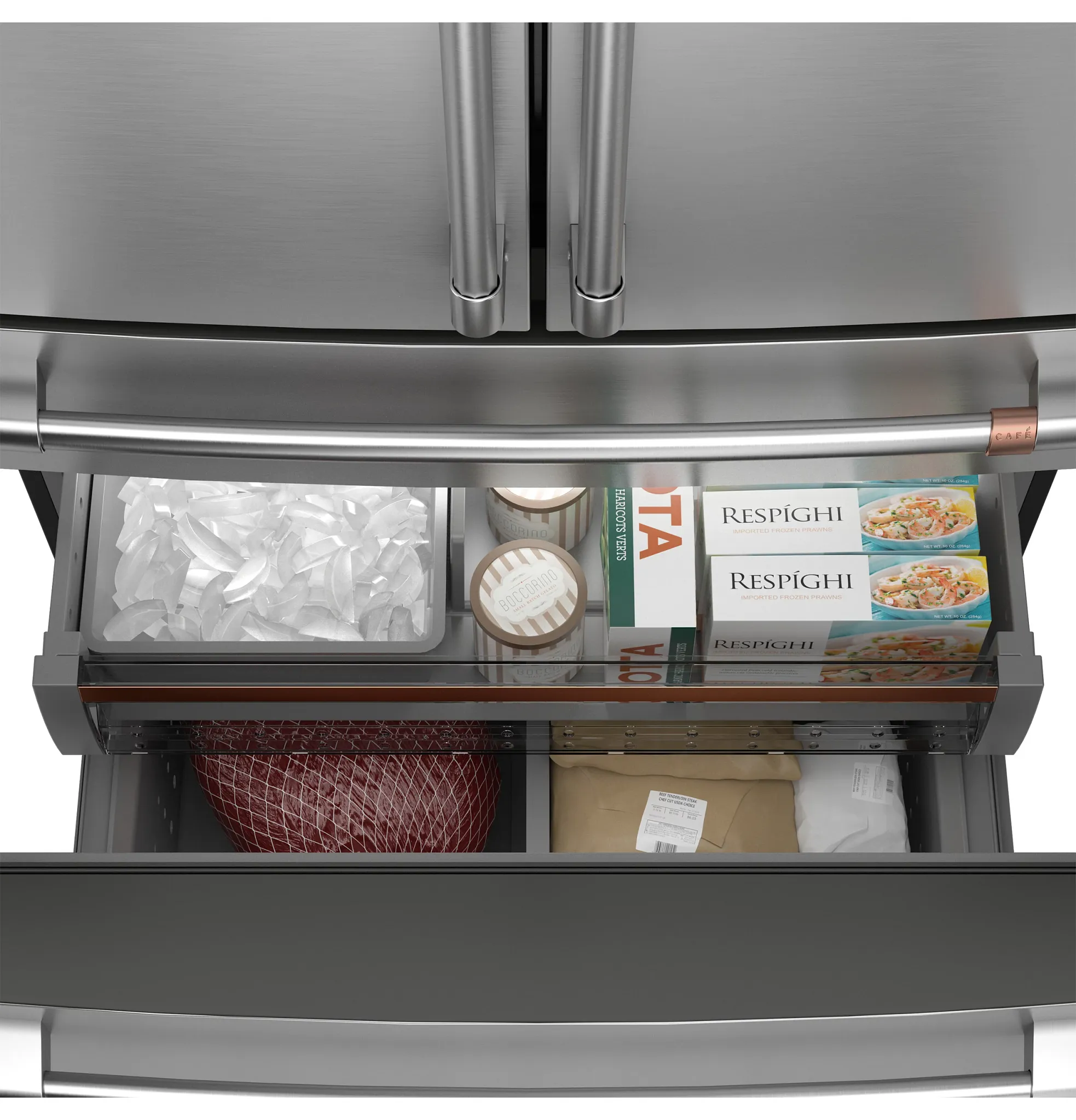 Cafe 23 Series Glass Bottom Freezer Refrigerator