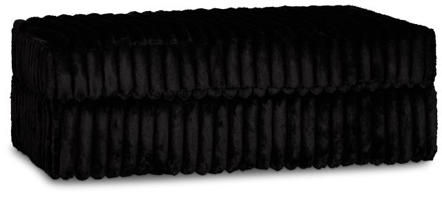 Teddy Black Fabric Ottoman
