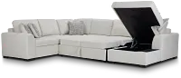 Blakely White Fabric Large Left Chaise Storage Sleeper Sectional