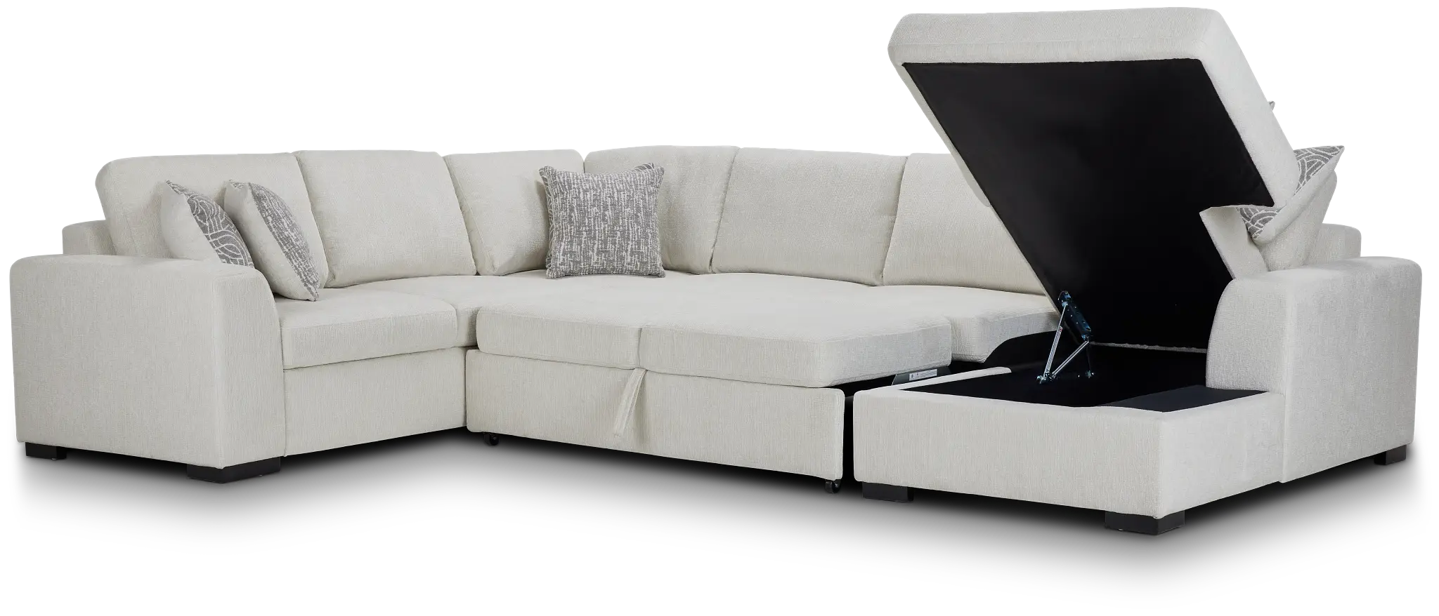 Blakely White Fabric Right Chaise Storage Sectional Blakely White Fabric Right Chaise Storage Sectional