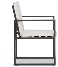 Linear Dark Gray White Aluminum Arm Chair