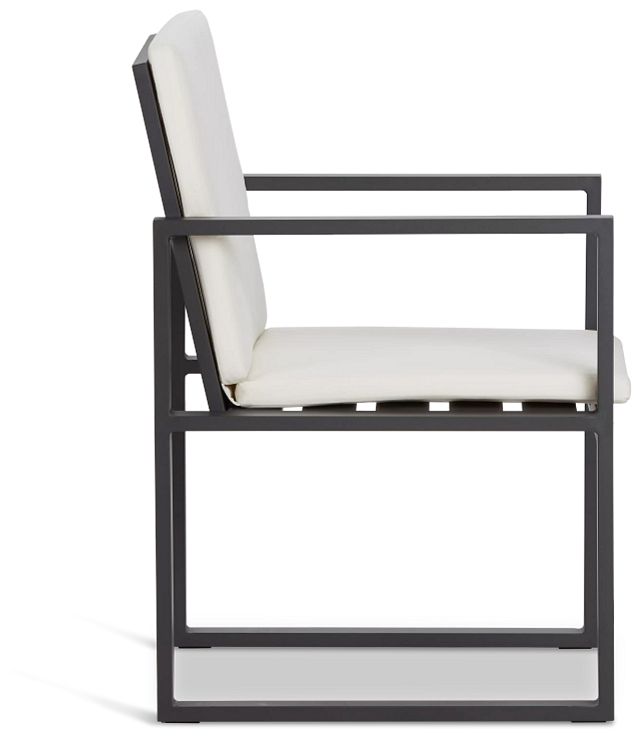 Linear Dark Gray White Aluminum Arm Chair (5)