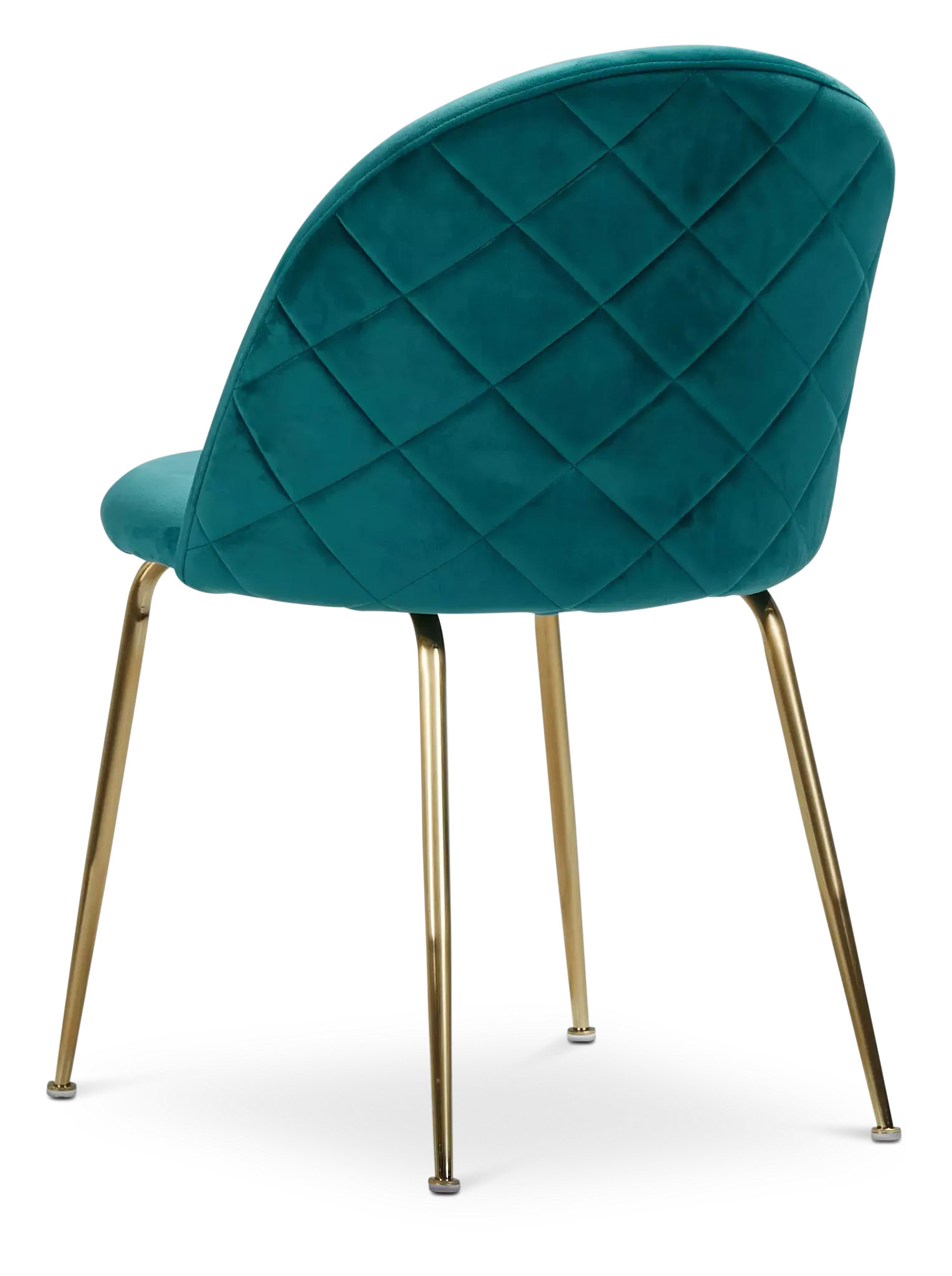 Capri Dark Teal Velvet Upholstered Side Chair W/ Gold Legs