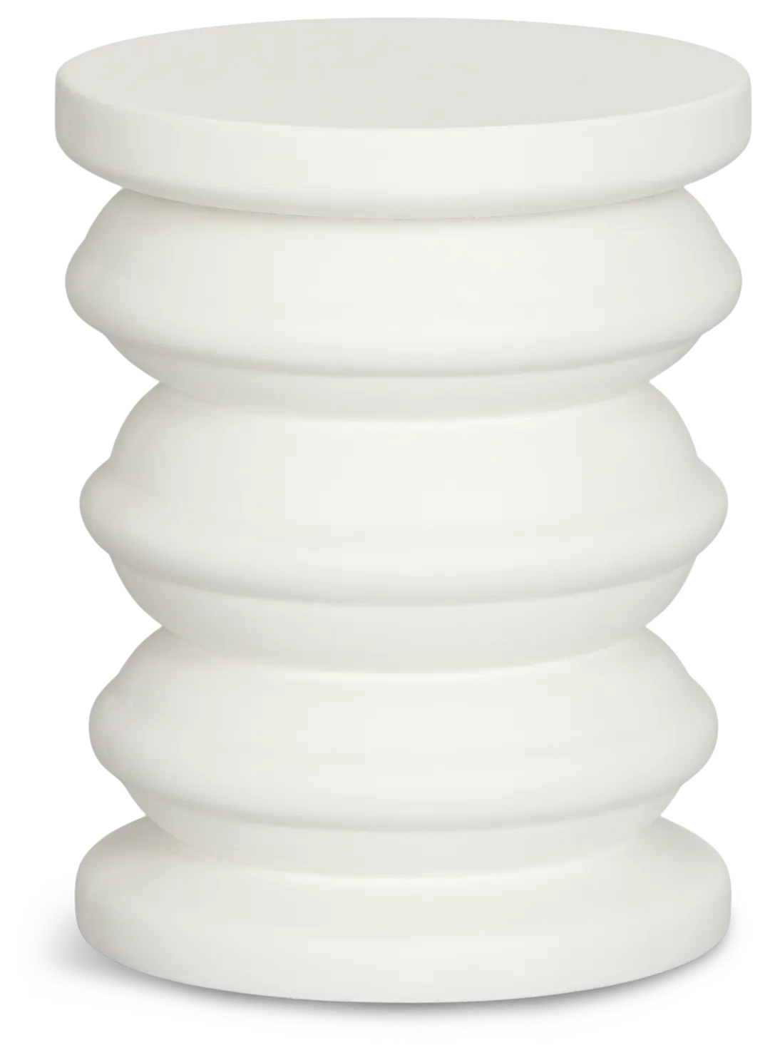 Layla White Round End Table