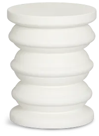 Layla White Round End Table