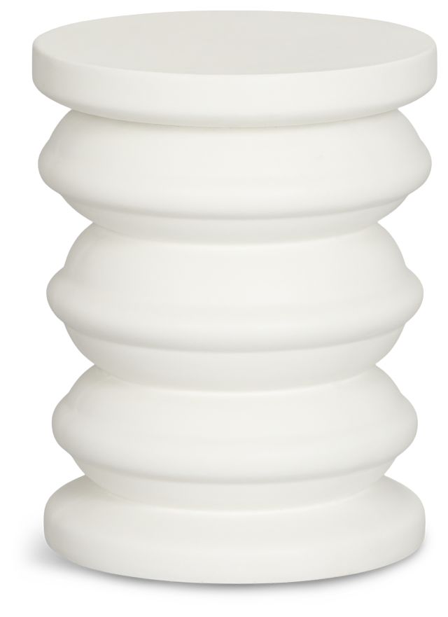 Layla White Round End Table