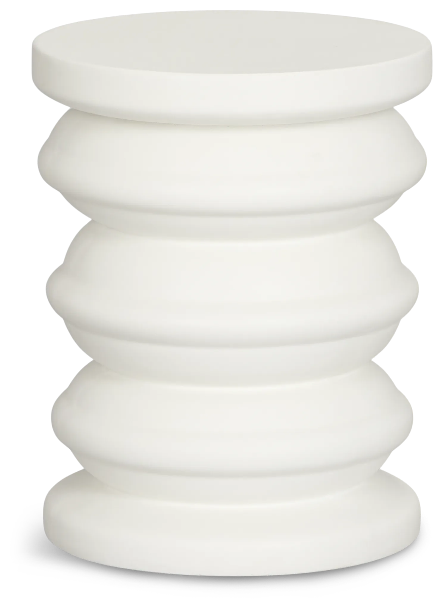 Layla White Round End Table