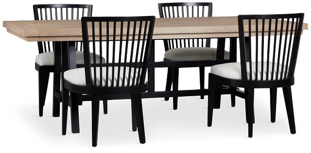 Southlake Two-tone Rectangular Table & 4 Wood Chairs
