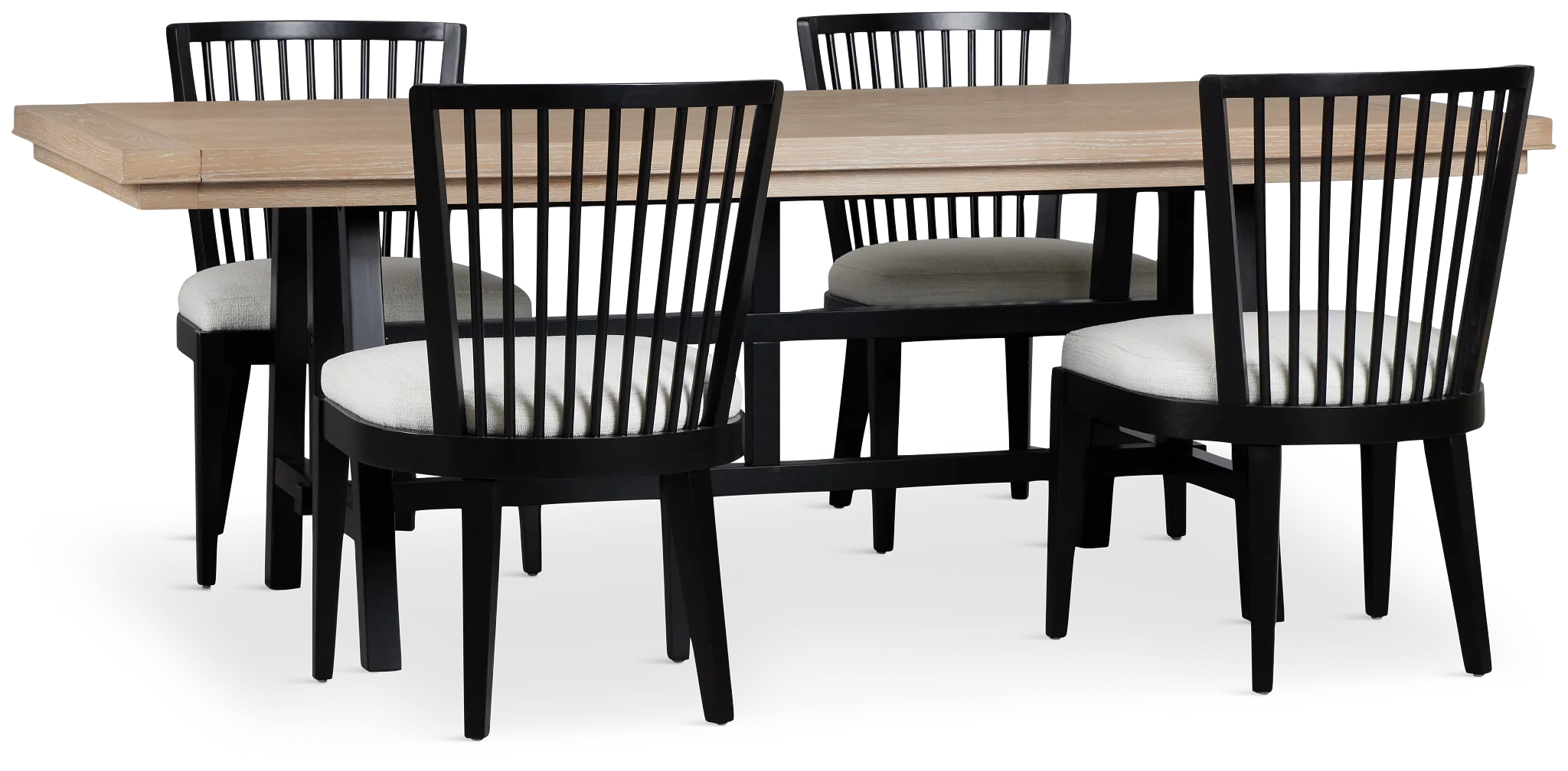 Southlake Two-tone Rectangular Table & 4 Wood Chairs