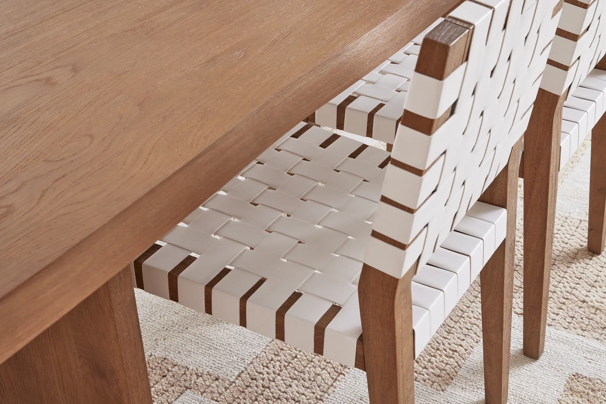 Haven White Woven Leather Side Chair Haven White Woven Leather Side Chair