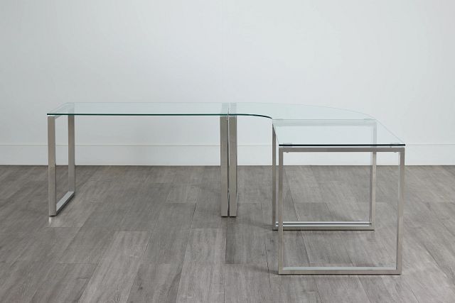 Olympia Glass Large Corner Desk