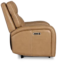Jasper Light Brown Leather Power Recliner