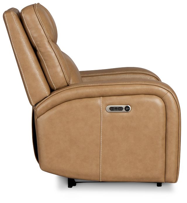 Jasper Light Brown Leather Power Recliner