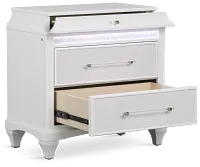 Milan White 2-drawer Nightstand