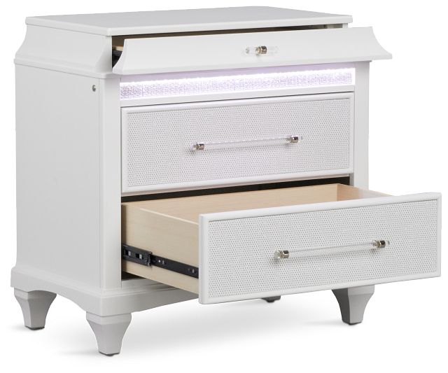 Milan White 2-drawer Nightstand