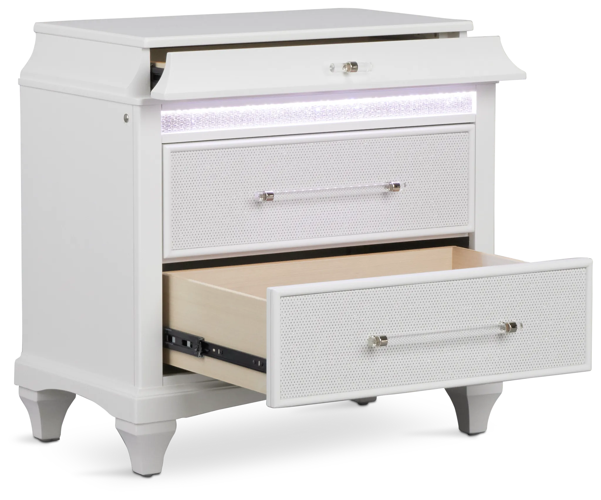 Milan White 2-drawer Nightstand