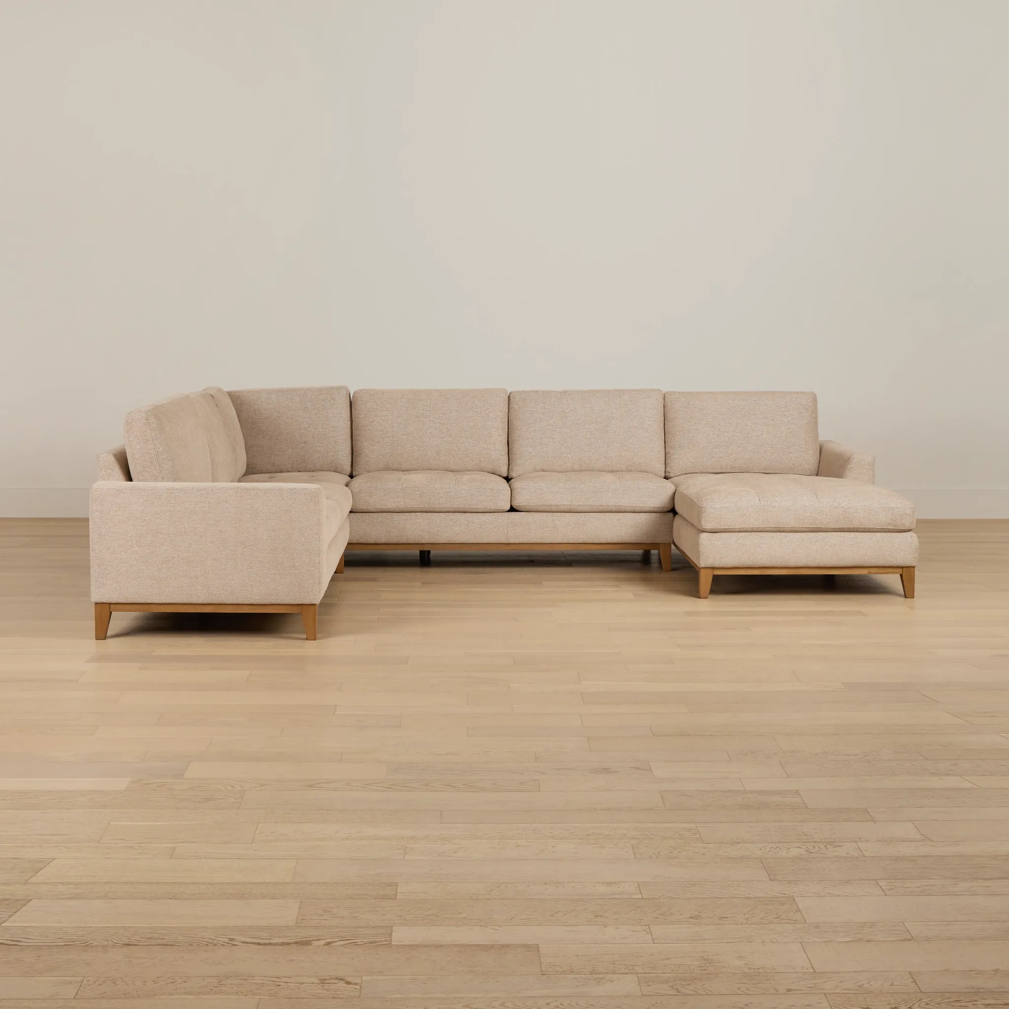 Maisie Light Brown Fabric Medium Right Chaise Sectional