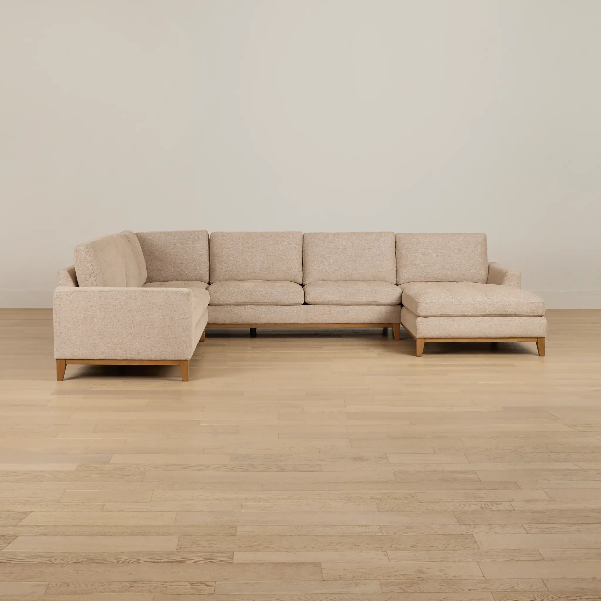 Maisie Light Brown Fabric Medium Right Chaise Sectional Maisie Light Brown Fabric Medium Right Chaise Sectional