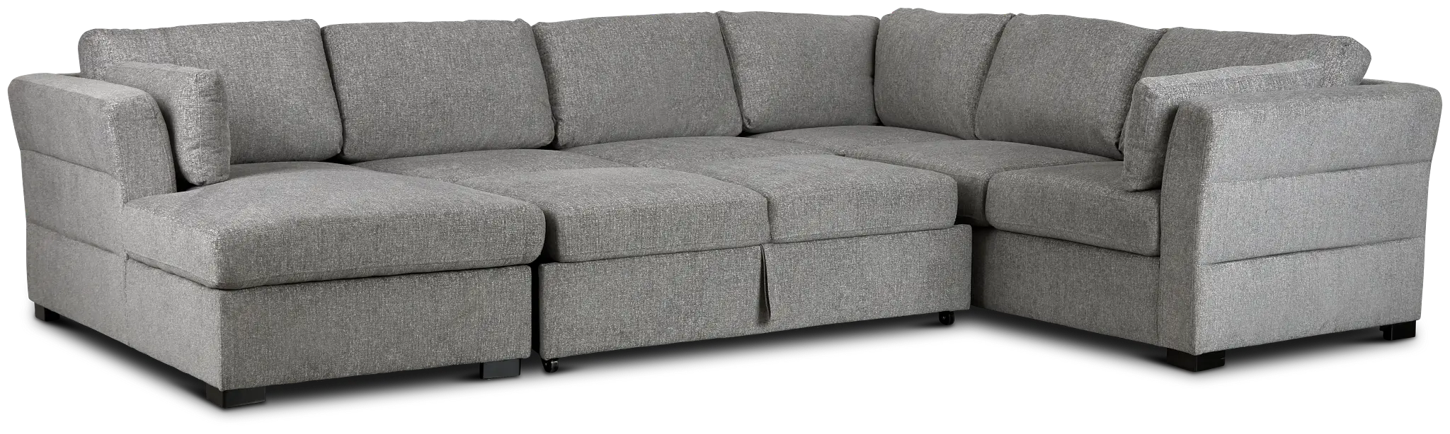 Amber Dark Gray Fabric Large Left Chaise Storage Sleeper Sectional Amber Dark Gray Fabric Large Left Chaise Storage Sleeper Sectional