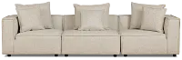 Tatum Beige Fabric 3-piece Modular Sofa