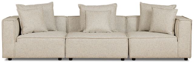 Tatum Beige Fabric 3 Piece Modular Sofa