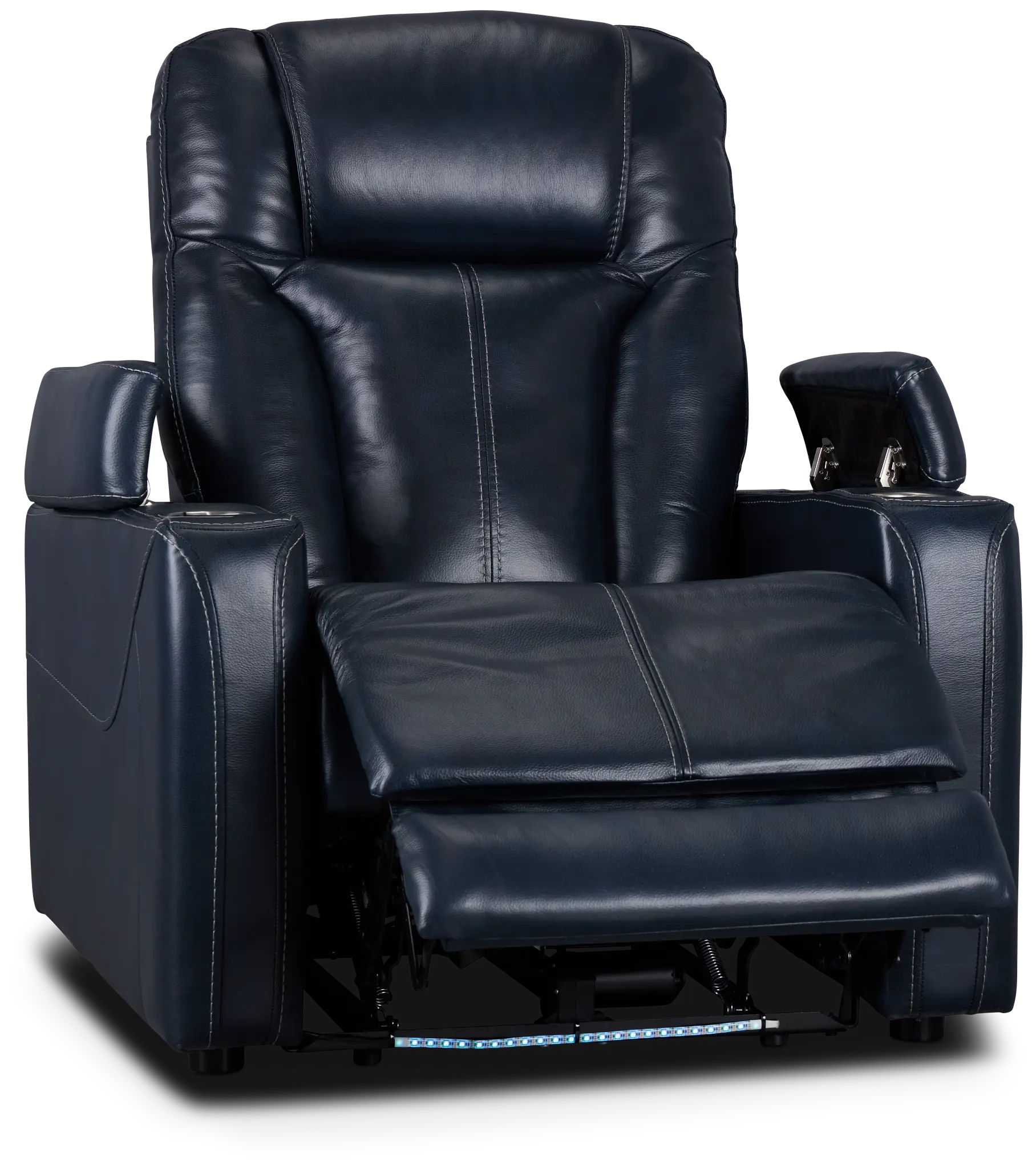 Optimus Dark Blue Lthr/vinyl Power Recliner Optimus Dark Blue Lthr/vinyl Power Recliner