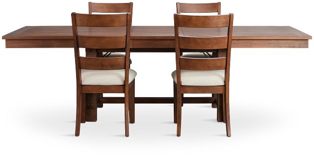 Park City Dark Tone Rectangular Table & 4 Wood Chairs