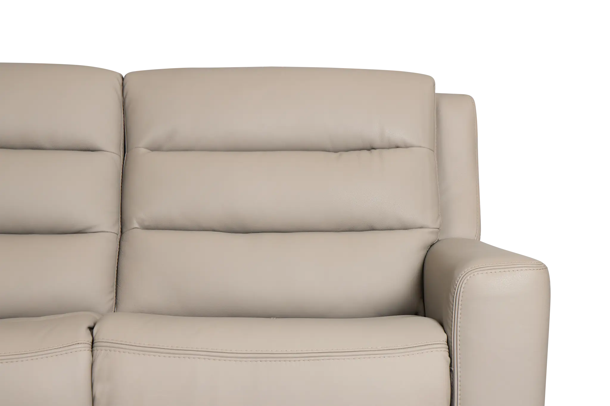 Wilder Taupe Leather Small Triple Power Reclining Two-arm Sectional Wilder Taupe Leather Small Triple Power Reclining Two-arm Sectional