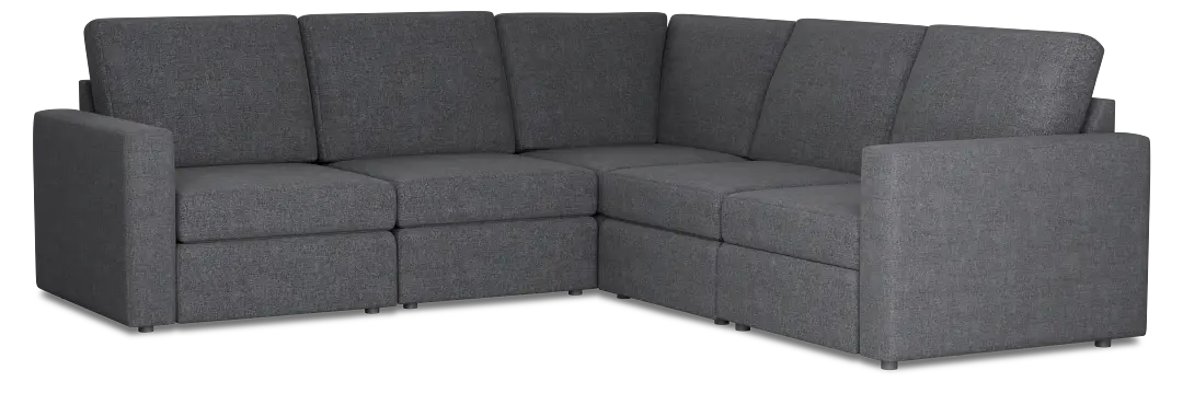 Citymod Dark Gray Fabric Small Two-arm Sectional Citymod Dark Gray Fabric Small Two-arm Sectional