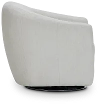 Blakely White Fabric Swivel Chair