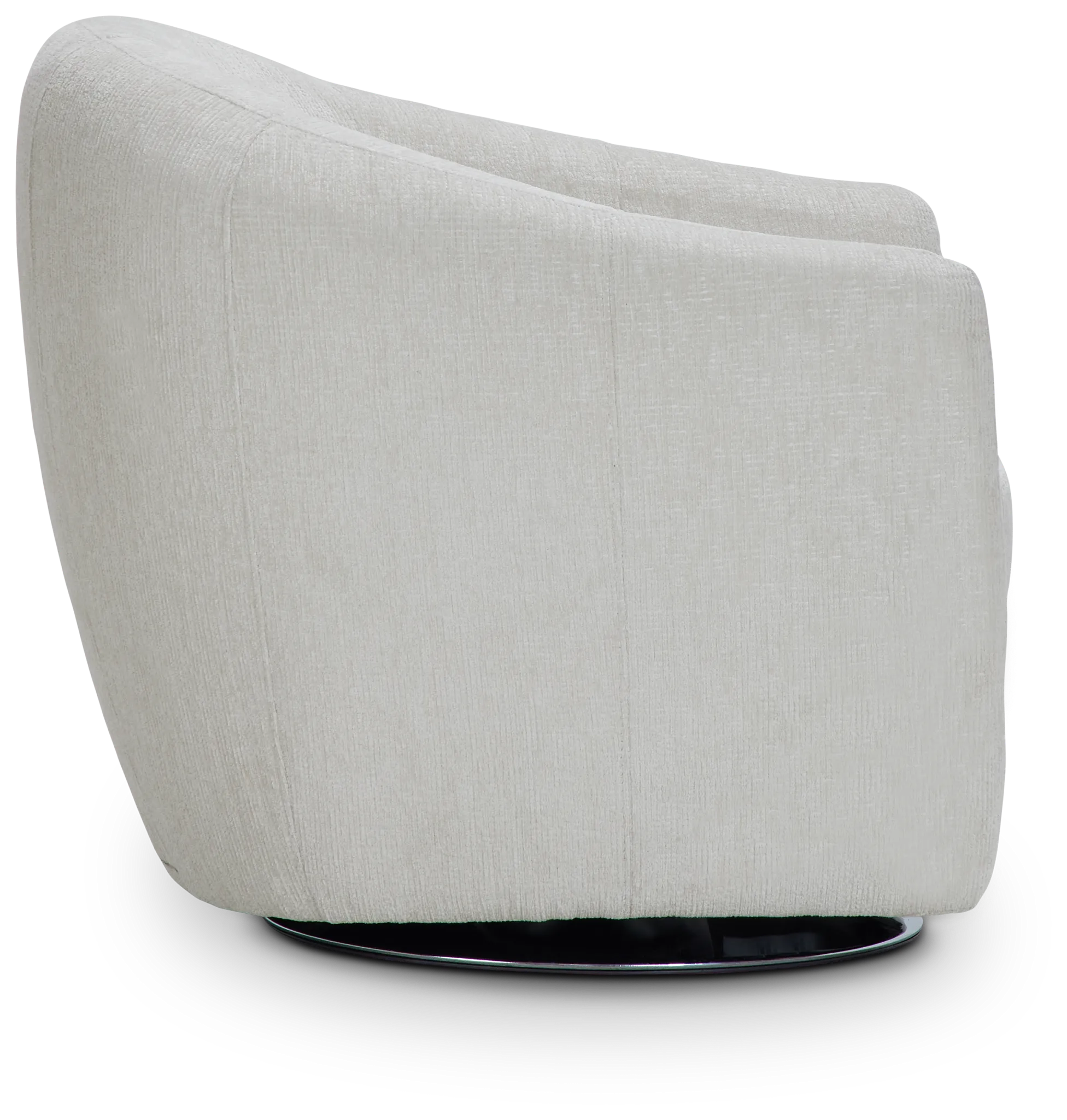 Blakely White Fabric Swivel Chair