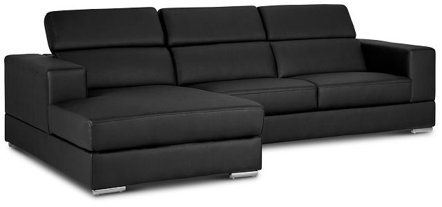 Maxwell Black Micro Left Chaise Sectional (2)