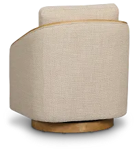 Campbell Beige Fabric Swivel Accent Chair