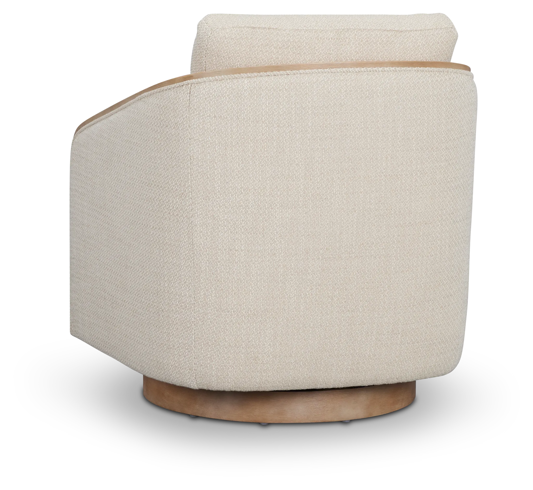 Campbell Beige Fabric Swivel Accent Chair